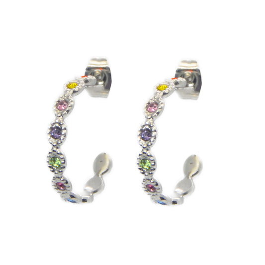 PENDIENTES COLORFULL PLATA