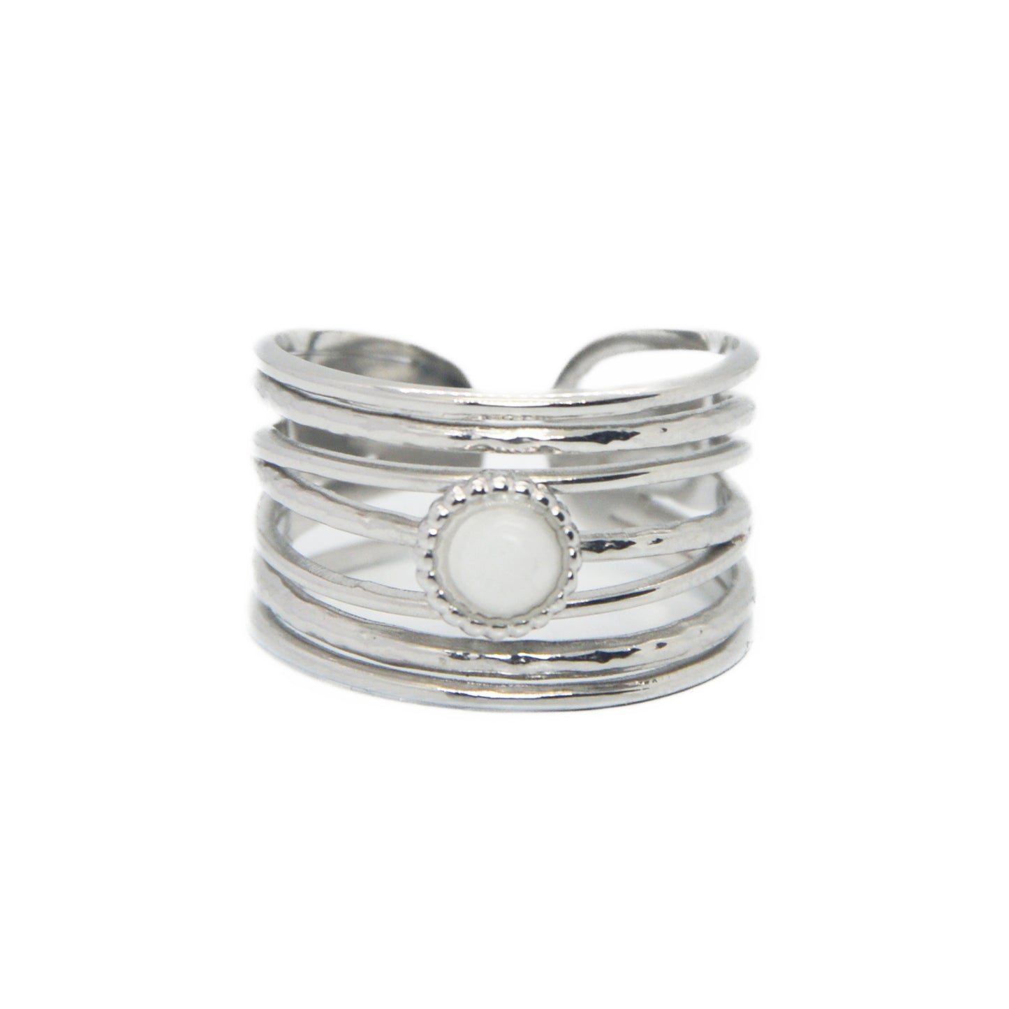 ANILLO DAKOTA BLANCO PLATA