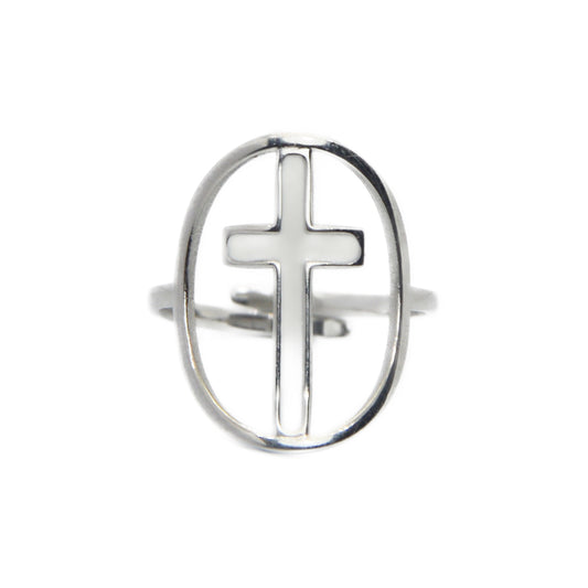 ANILLO LE CROSS BLANCO PLATA