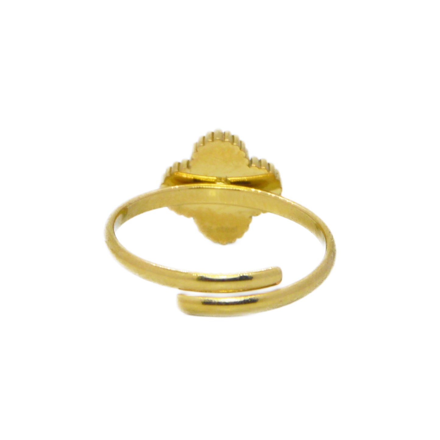 ANILLO TRÉBOL BLANCO CON CIRCONITA ORO