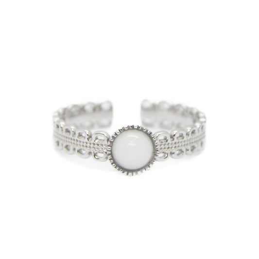 ANILLO LEYA BLANCO PLATA