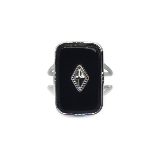 ANILLO MIRAGE NEGRO PLATA