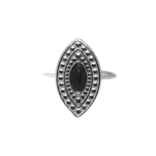 ANILLO TAWANI NEGRO PLATA