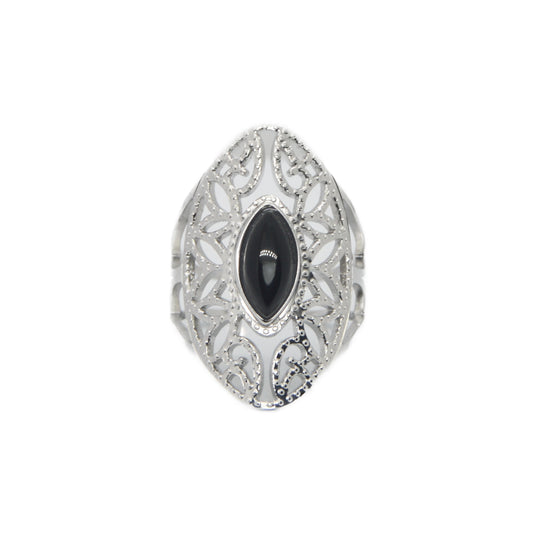 ANILLO VICTORIA NEGRO PLATA