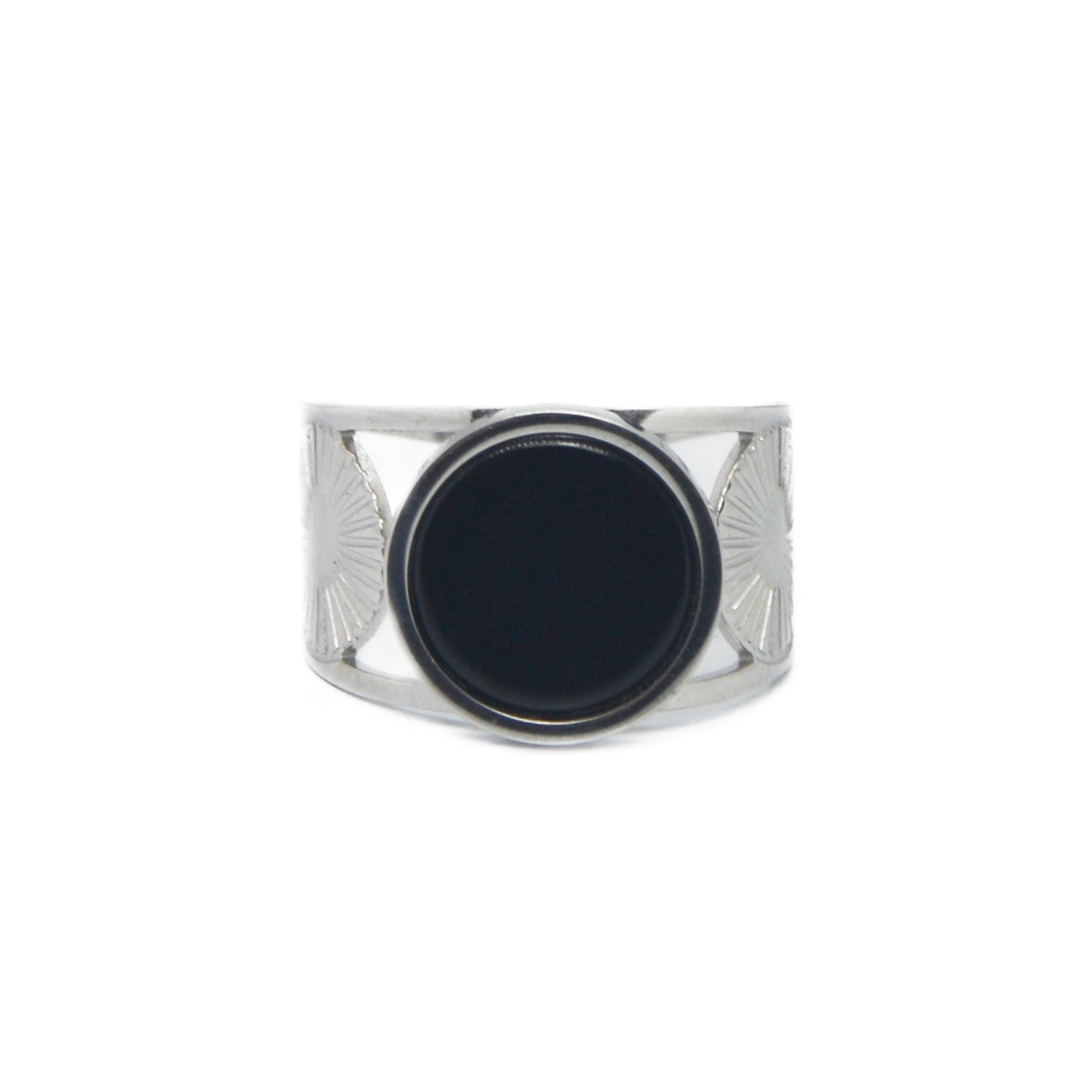 ANILLO MOON NEGRO PLATA