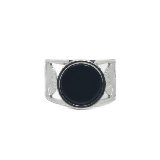 ANILLO MOON NEGRO PLATA