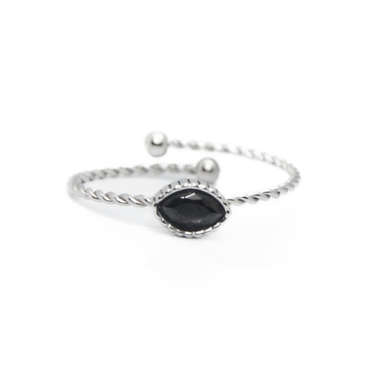 ANILLO STIGLAS NEGRO PLATA