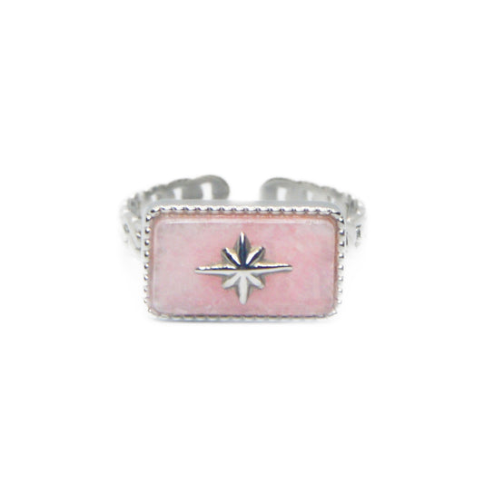 ANILLO VALKIRA ROSA PLATA