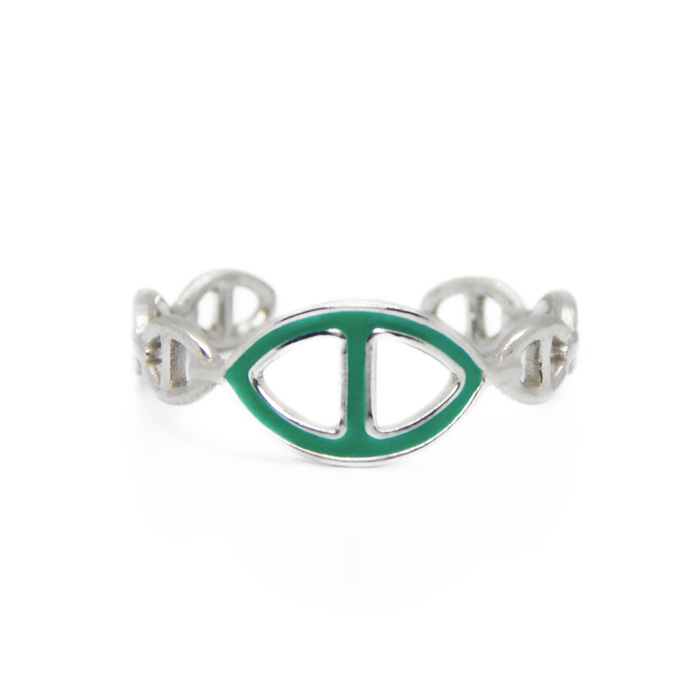 ANILLO CENTUR VERDE PLATA