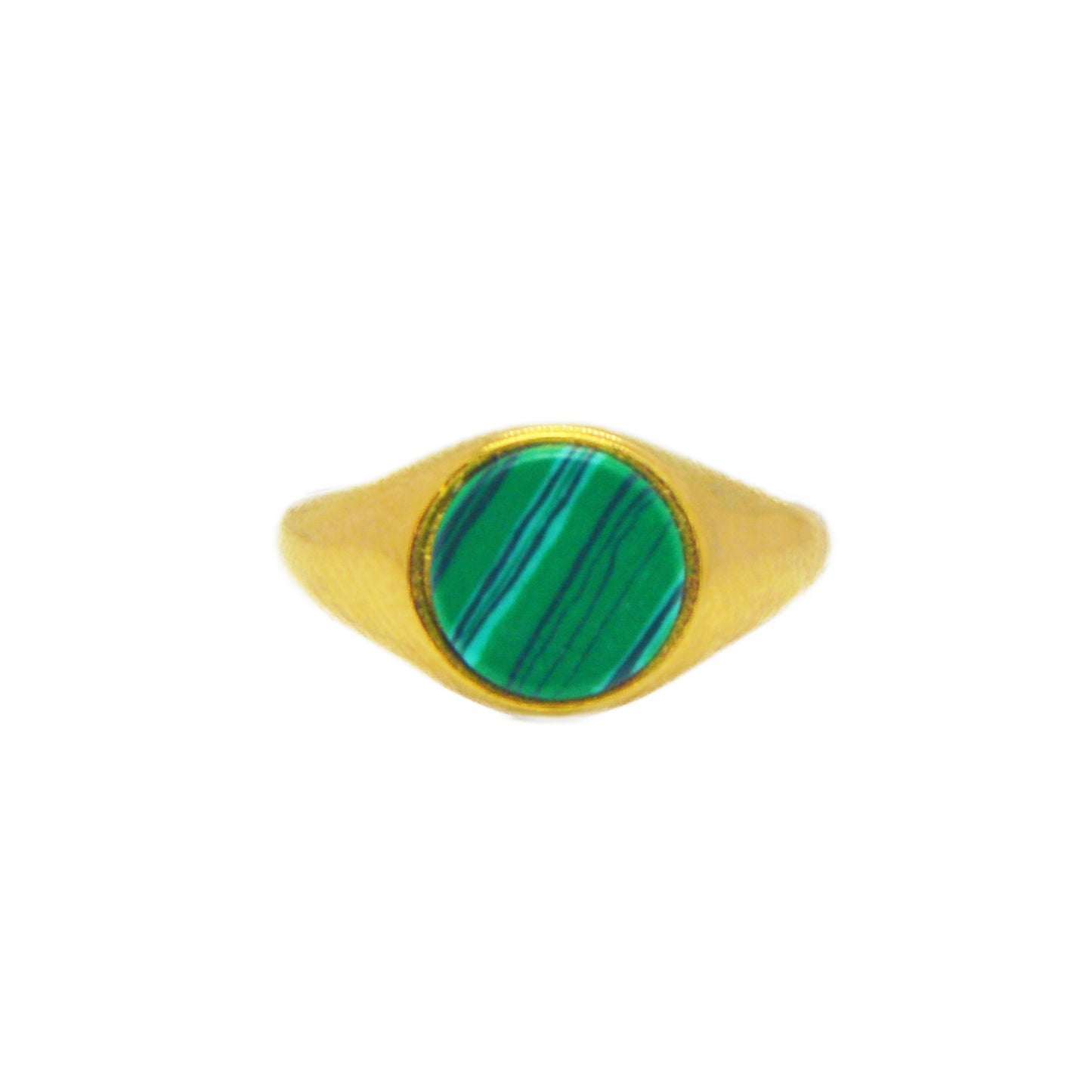 ANILLO SELLO MALAQUITA ORO