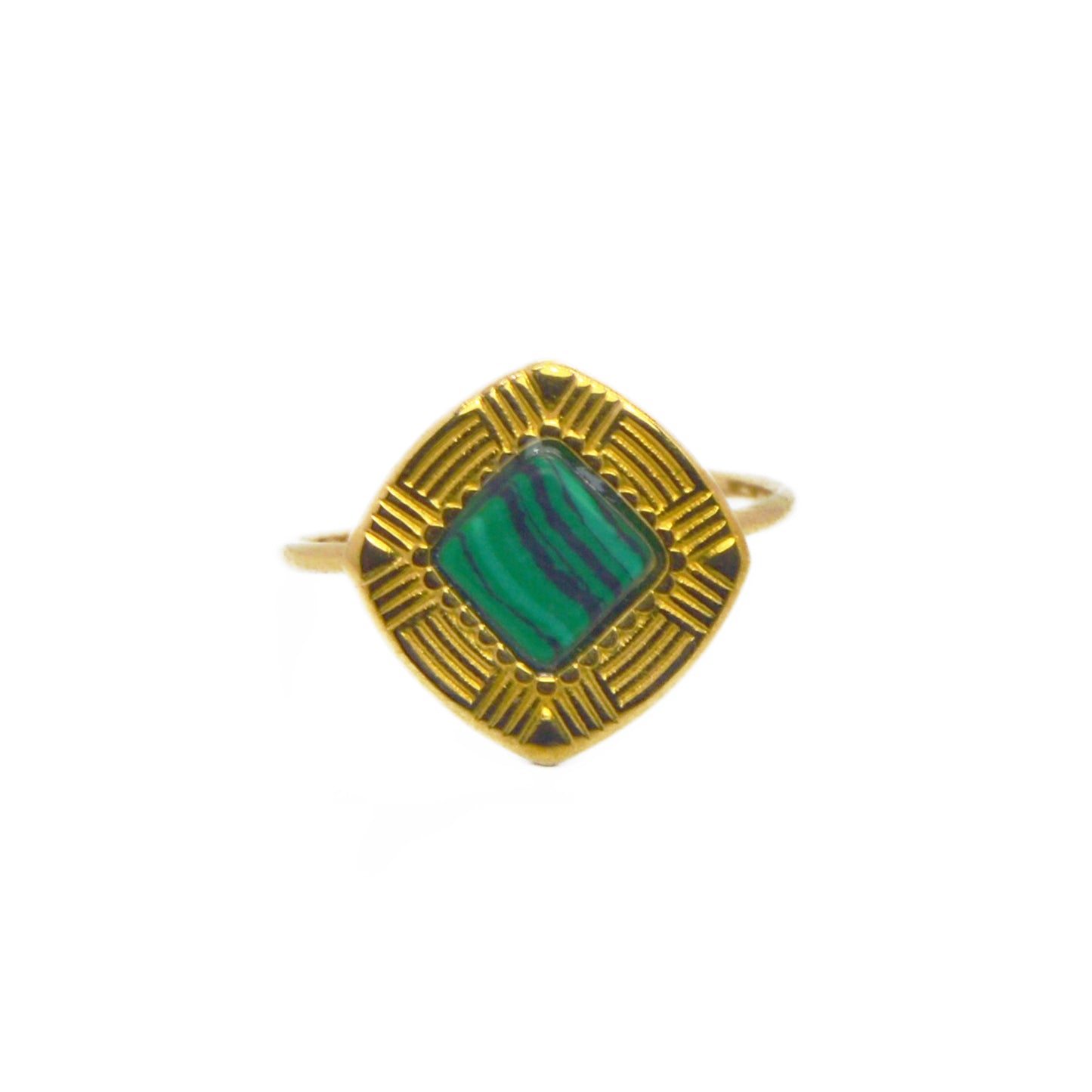 ANILLO CASABLANCA MALAQUITA ORO