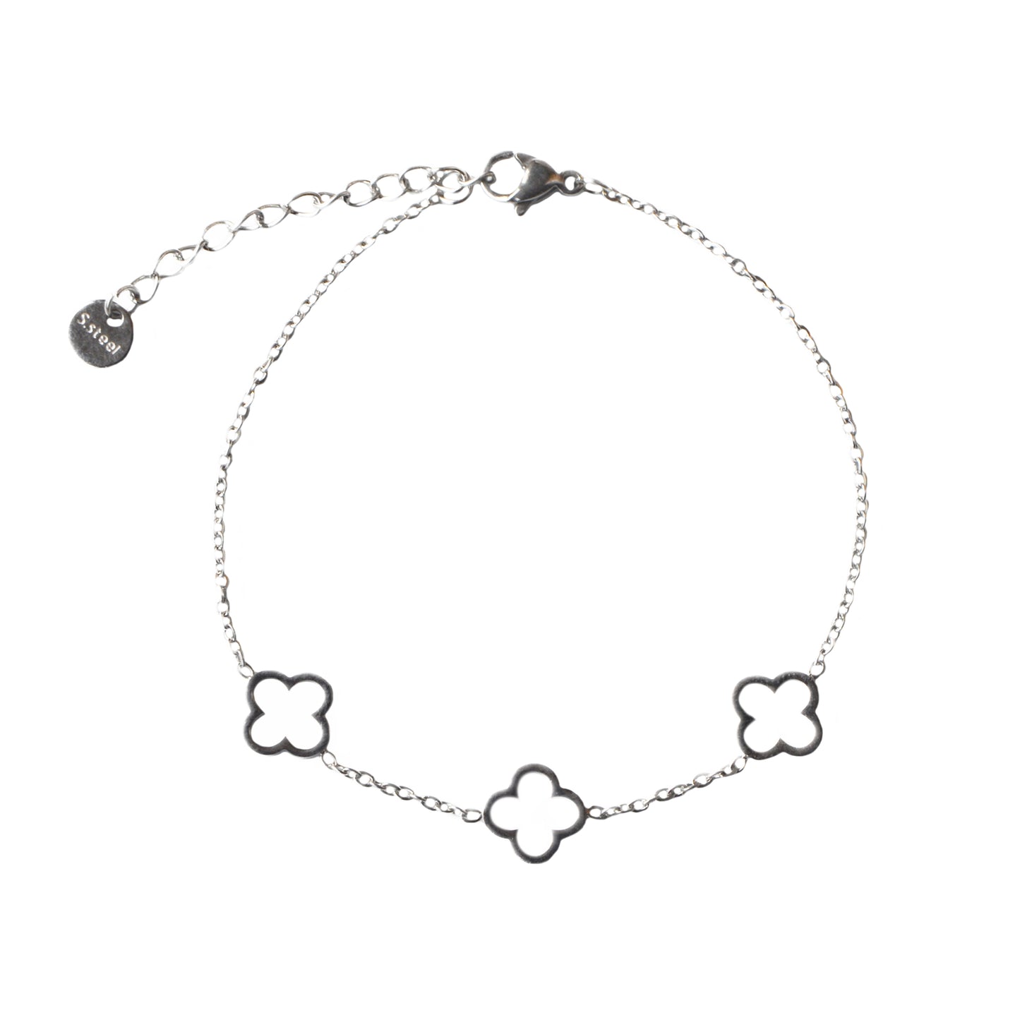 PULSERA TRÉBOL PLATA BASIC